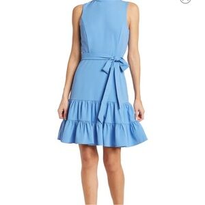 NEW ELIZA J  Periwinkle Blue Mock Neck Dress Size 0 Women Sleeveless Casual Y5